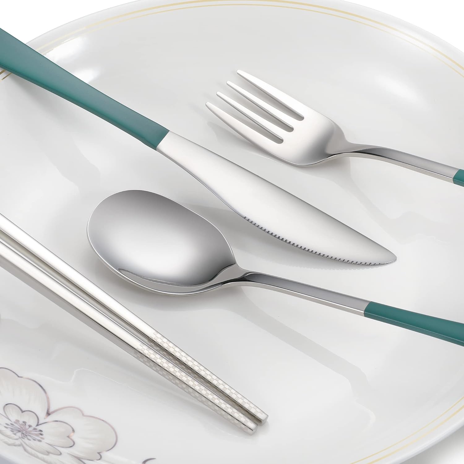Travel cutlery set, Stainless Steel Cutlery, Reusable utensils set with case, Portable Silverware -18/8 Travel cutlery set, Stainless Steel Cutlery, Reusable utensils set with case, Portable Silverware -18/8